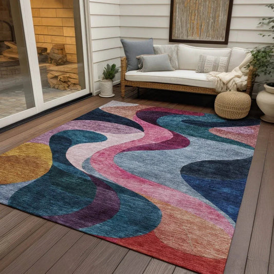 Rory Green Washable Indoor-Outdoor Rug-Outdoor Rugs-LOOMLAN Rugs-LOOMLAN