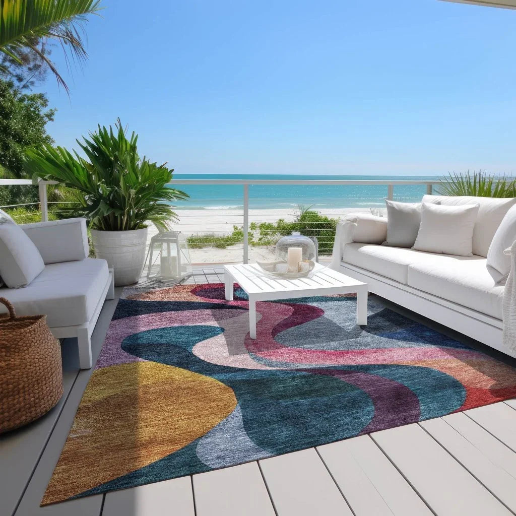 Rory Green Washable Indoor-Outdoor Rug-Outdoor Rugs-LOOMLAN Rugs-LOOMLAN