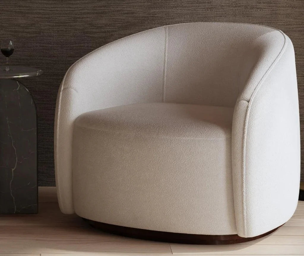 Rory White Swivel Accent Chair - LOOMLAN - Bassett Mirror - Club Chairs