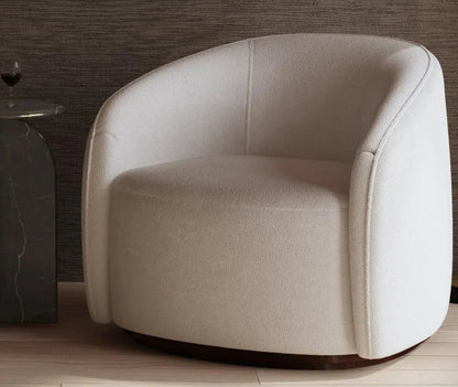 Rory White Swivel Accent Chair - LOOMLAN - Bassett Mirror - Club Chairs