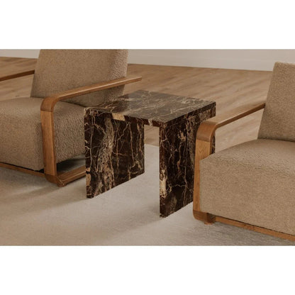 Rosa Marble Design Outdoor Accent Table - LOOMLAN - Moe's Home - Outdoor Side Tables