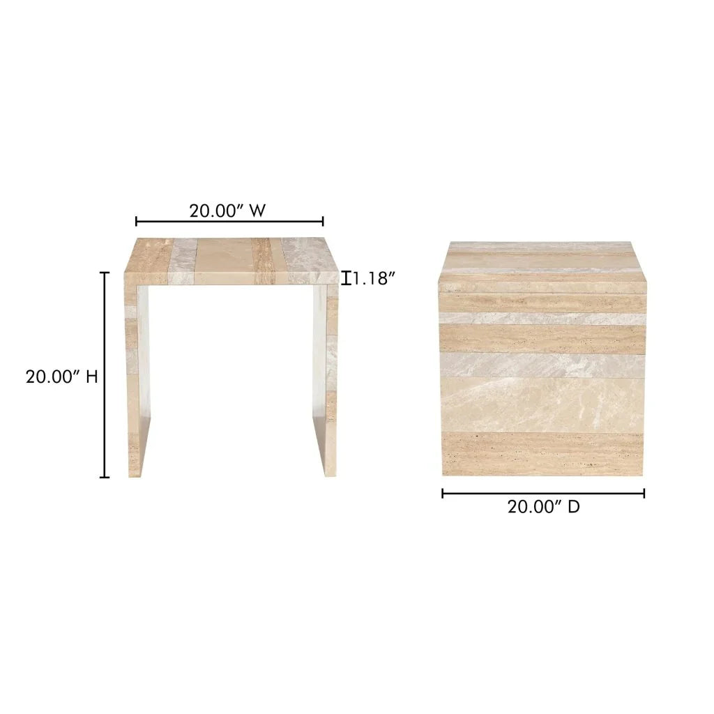 Rosa Marble Design Outdoor Accent Table - LOOMLAN - Moe's Home - Outdoor Side Tables