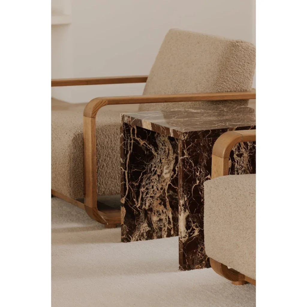 Rosa Marble Design Outdoor Accent Table - LOOMLAN - Moe's Home - Outdoor Side Tables