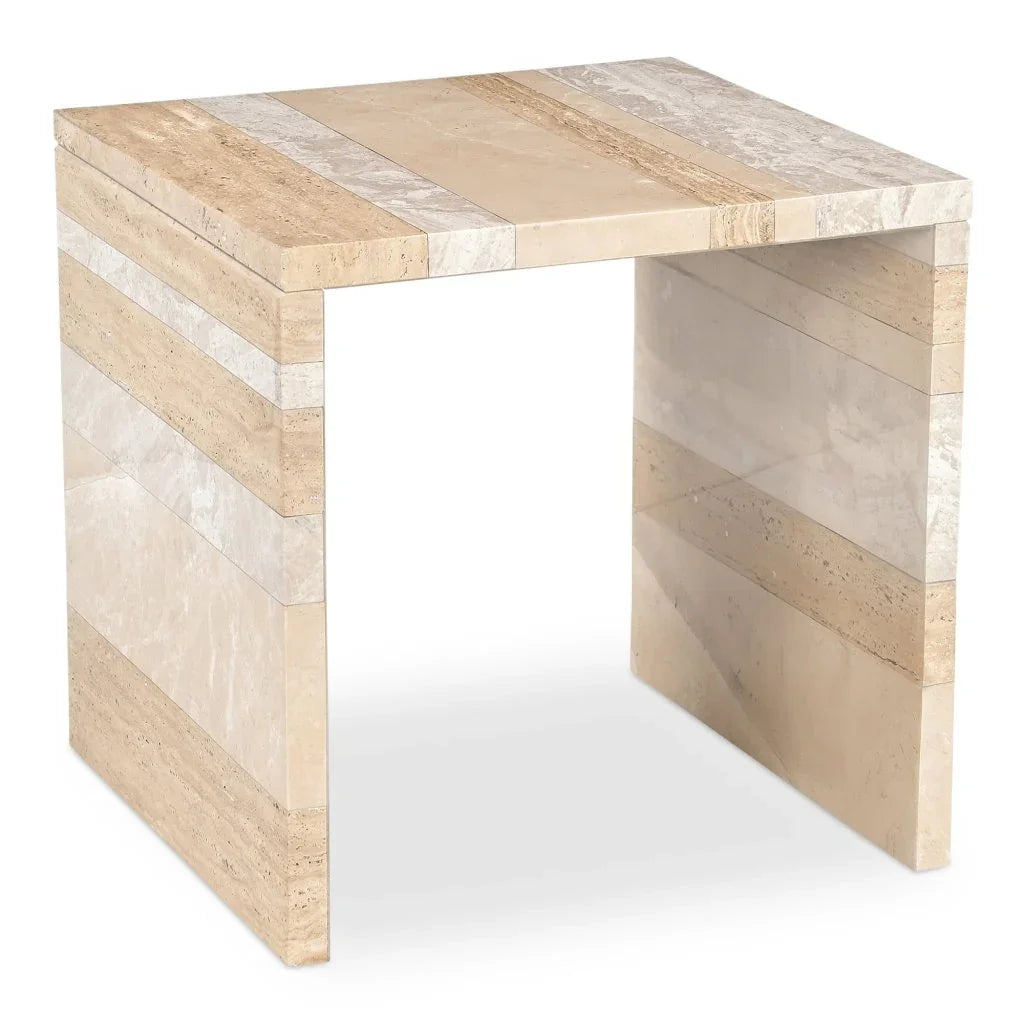 Rosa Marble Design Outdoor Accent Table - LOOMLAN - Moe's Home - Outdoor Side Tables