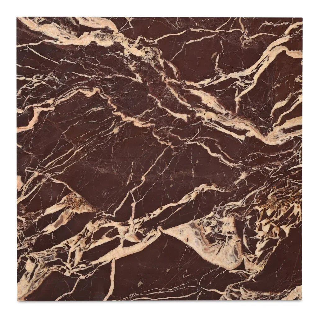 Rosa Rosso Levanto Marble Outdoor Coffee Table-Outdoor Coffee Tables-Moe's Home-LOOMLAN