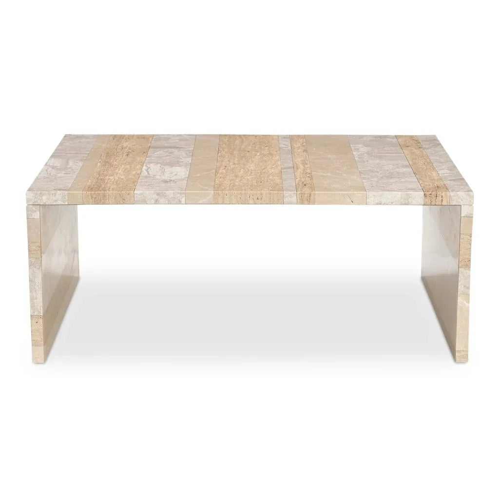 Rosa Rosso Levanto Marble Outdoor Coffee Table-Outdoor Coffee Tables-Moe's Home-LOOMLAN
