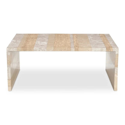 Rosa Rosso Levanto Marble Outdoor Coffee Table-Outdoor Coffee Tables-Moe's Home-LOOMLAN