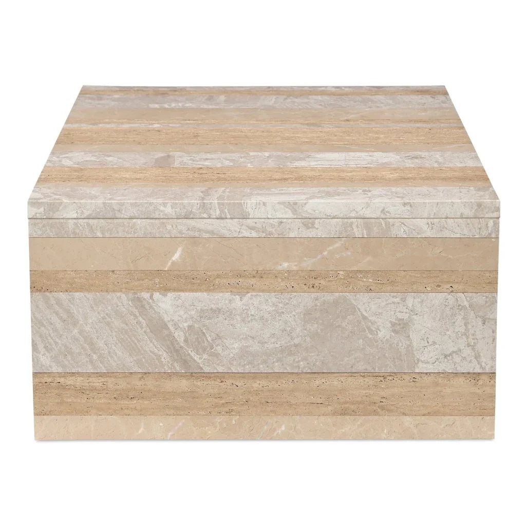 Rosa Rosso Levanto Marble Outdoor Coffee Table-Outdoor Coffee Tables-Moe's Home-LOOMLAN