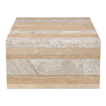 Rosa Rosso Levanto Marble Outdoor Coffee Table-Outdoor Coffee Tables-Moe's Home-LOOMLAN