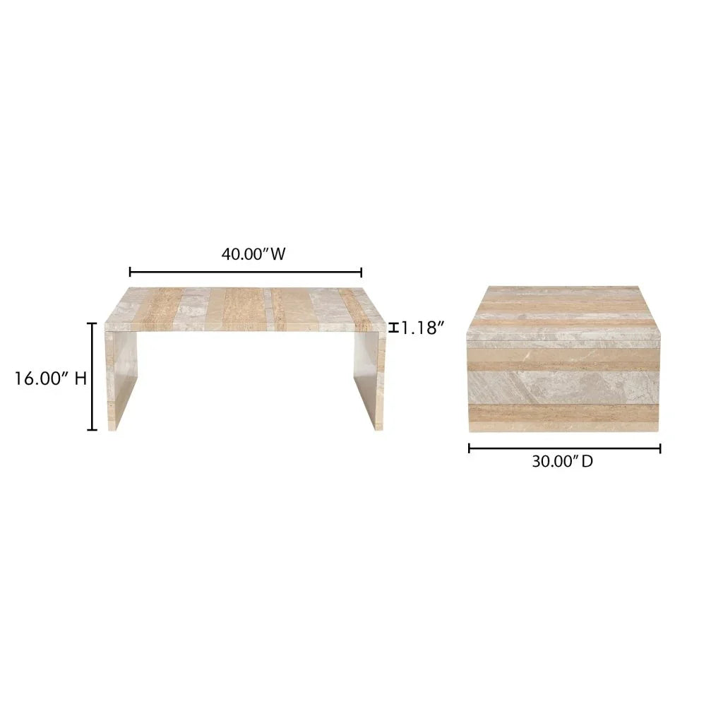 Rosa Rosso Levanto Marble Outdoor Coffee Table-Outdoor Coffee Tables-Moe's Home-LOOMLAN
