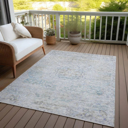 Rosantha Beige Washable Indoor - Outdoor Rug - LOOMLAN - LOOMLAN Rugs - Outdoor Rugs