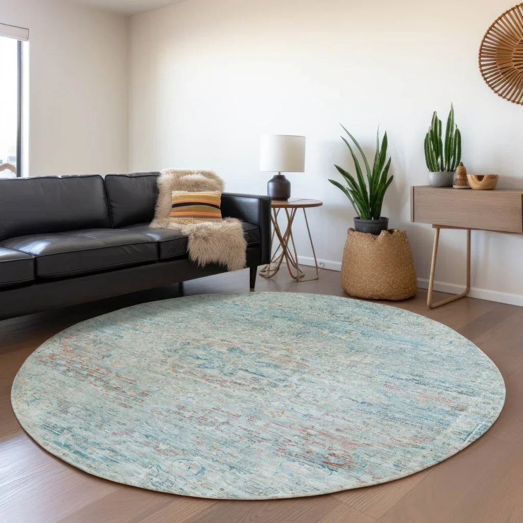 Rosantha Blue Washable Indoor - Outdoor Rug - LOOMLAN - LOOMLAN Rugs - Outdoor Rugs