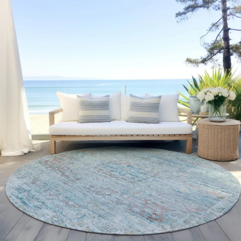 Rosantha Blue Washable Indoor - Outdoor Rug - LOOMLAN - LOOMLAN Rugs - Outdoor Rugs