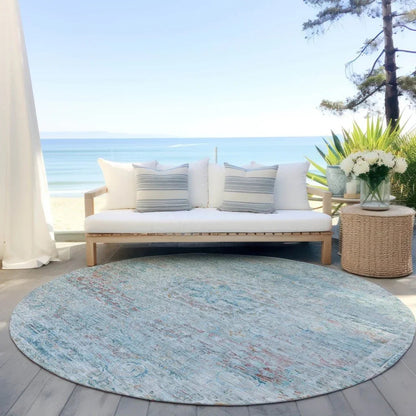 Rosantha Blue Washable Indoor - Outdoor Rug - LOOMLAN - LOOMLAN Rugs - Outdoor Rugs