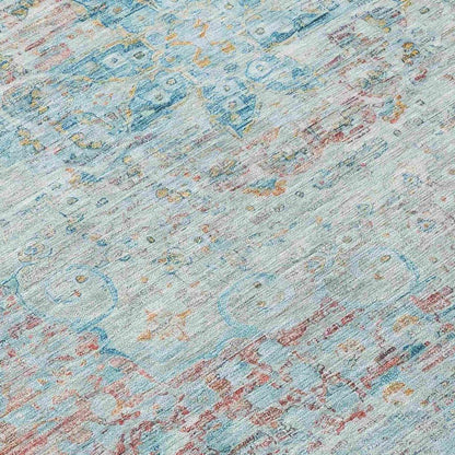 Rosantha Blue Washable Indoor - Outdoor Rug - LOOMLAN - LOOMLAN Rugs - Outdoor Rugs