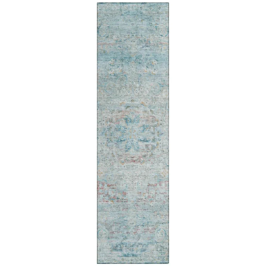 Rosantha Blue Washable Indoor - Outdoor Rug - LOOMLAN - LOOMLAN Rugs - Outdoor Rugs