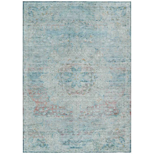 Rosantha Blue Washable Indoor - Outdoor Rug - LOOMLAN - LOOMLAN Rugs - Outdoor Rugs