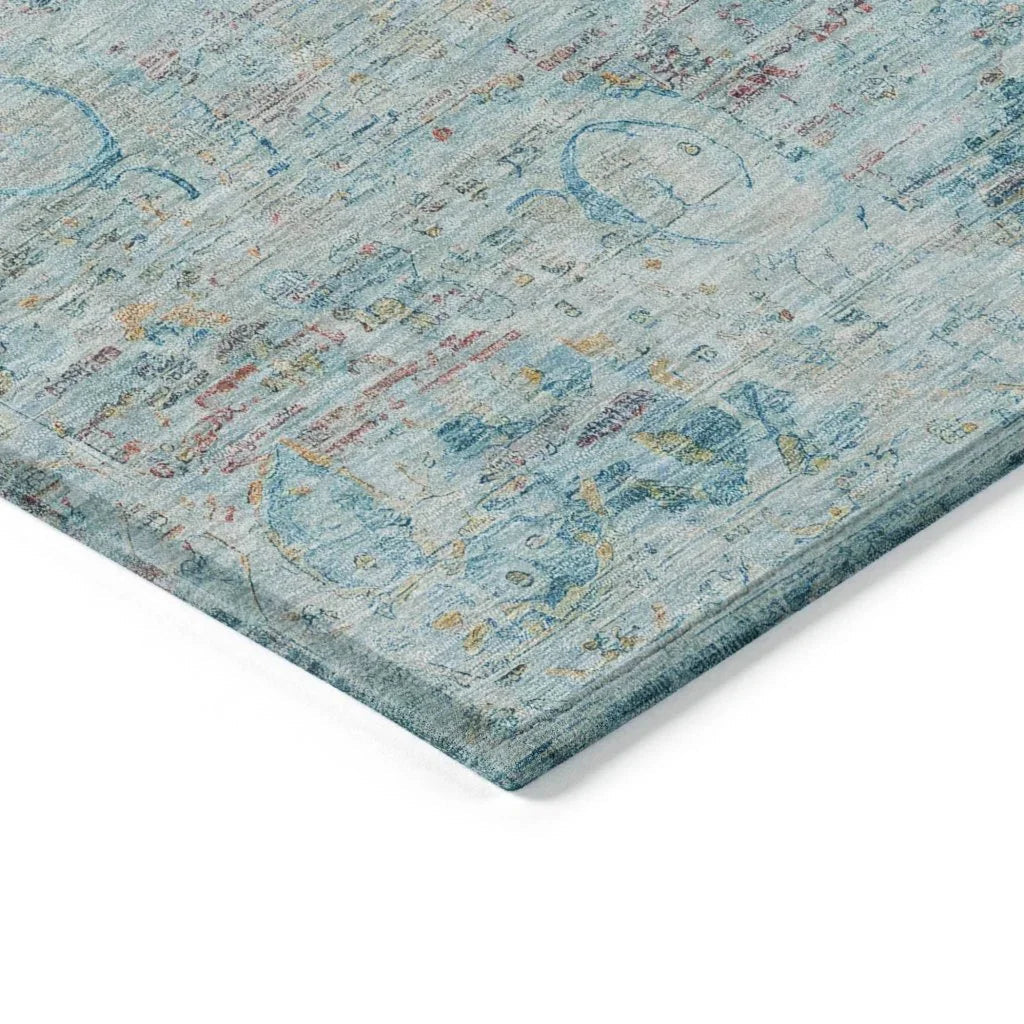 Rosantha Blue Washable Indoor - Outdoor Rug - LOOMLAN - LOOMLAN Rugs - Outdoor Rugs