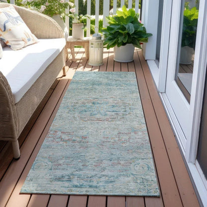 Rosantha Blue Washable Indoor - Outdoor Rug - LOOMLAN - LOOMLAN Rugs - Outdoor Rugs