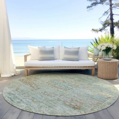 Rosantha Green Washable Indoor - Outdoor Rug - LOOMLAN - LOOMLAN Rugs - Outdoor Rugs