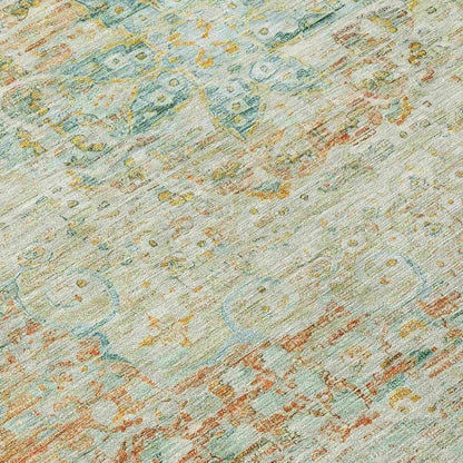 Rosantha Green Washable Indoor - Outdoor Rug - LOOMLAN - LOOMLAN Rugs - Outdoor Rugs