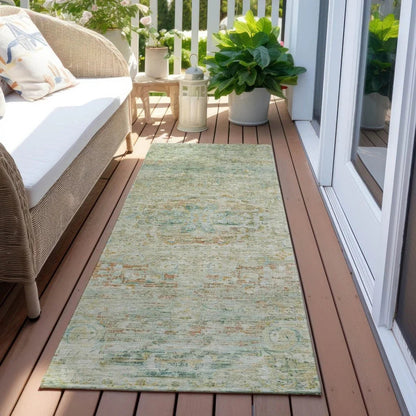 Rosantha Green Washable Indoor - Outdoor Rug - LOOMLAN - LOOMLAN Rugs - Outdoor Rugs