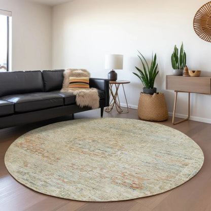 Rosantha Tan Washable Indoor - Outdoor Rug - LOOMLAN - LOOMLAN Rugs - Outdoor Rugs