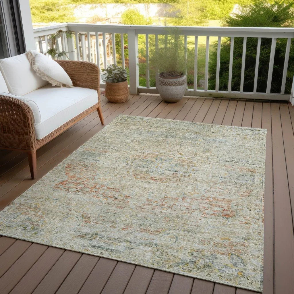 Rosantha Tan Washable Indoor - Outdoor Rug - LOOMLAN - LOOMLAN Rugs - Outdoor Rugs
