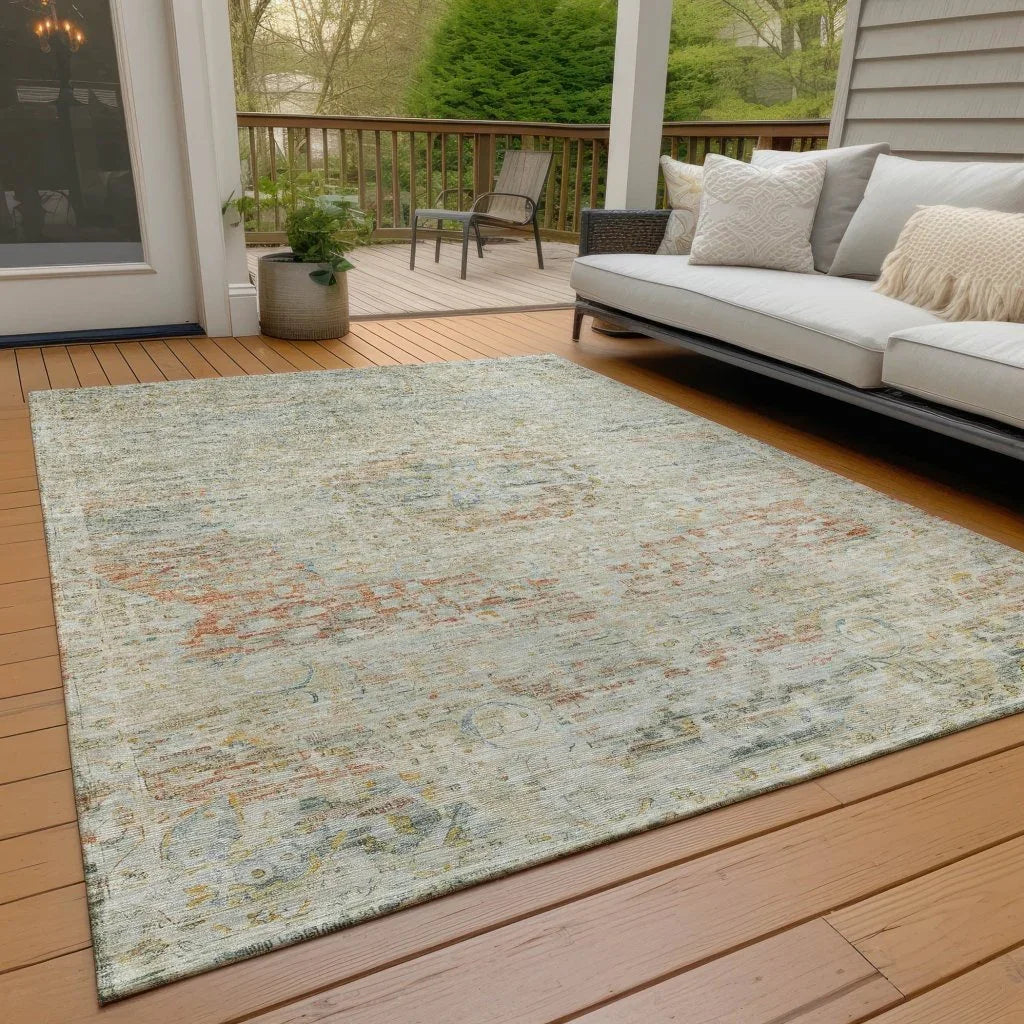 Rosantha Tan Washable Indoor - Outdoor Rug - LOOMLAN - LOOMLAN Rugs - Outdoor Rugs