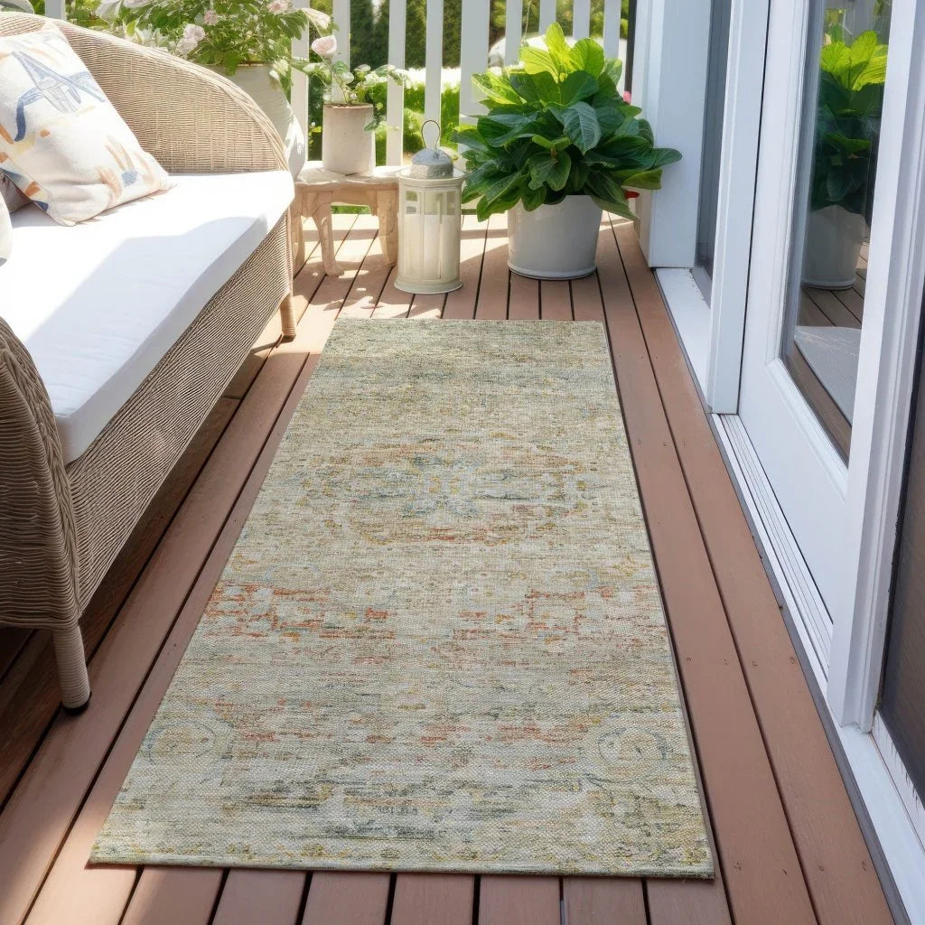 Rosantha Tan Washable Indoor - Outdoor Rug - LOOMLAN - LOOMLAN Rugs - Outdoor Rugs