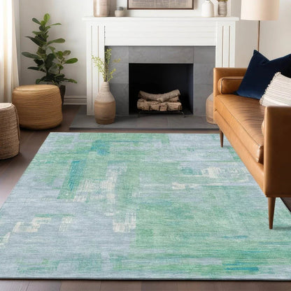 Roselle Blue Washable Indoor - Outdoor Rug - LOOMLAN - LOOMLAN Rugs - Outdoor Rugs