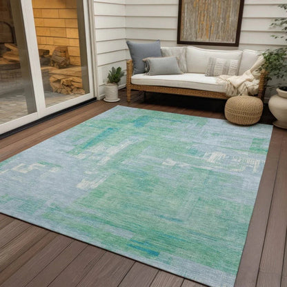 Roselle Blue Washable Indoor - Outdoor Rug - LOOMLAN - LOOMLAN Rugs - Outdoor Rugs
