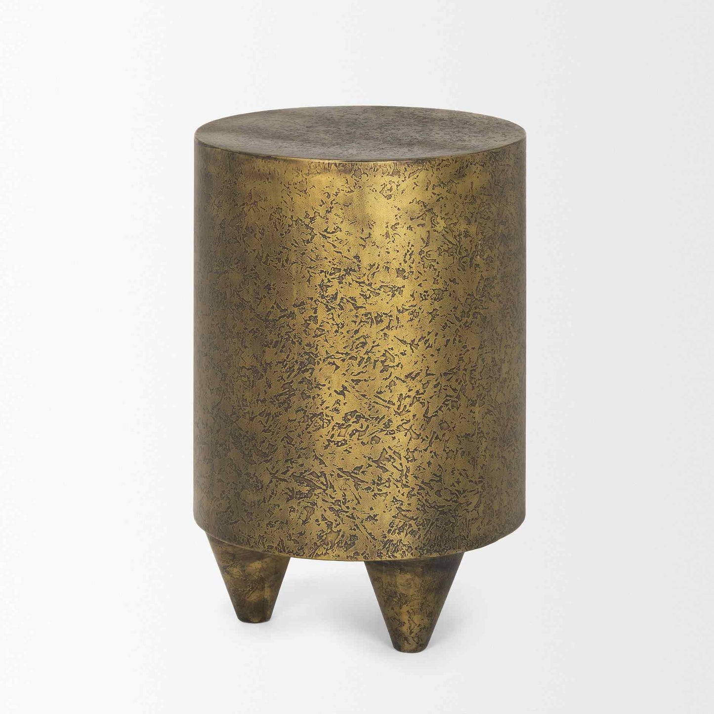 Rosh Aluminum Gold Round Accent Table