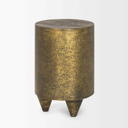 Rosh Aluminum Gold Round Accent Table