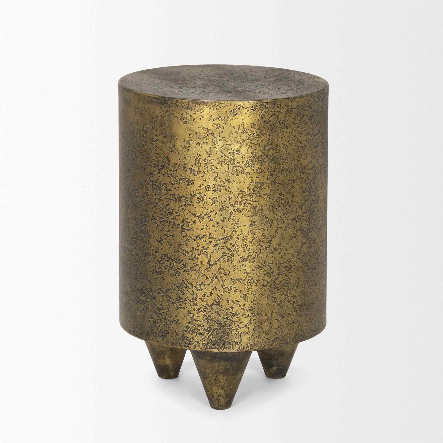 Rosh Aluminum Gold Round Accent Table