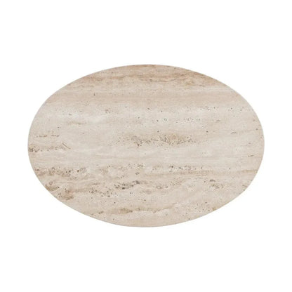 Roshni Side Table Travertine Top & Gold Base - LOOMLAN - SUNPAN - Side Tables