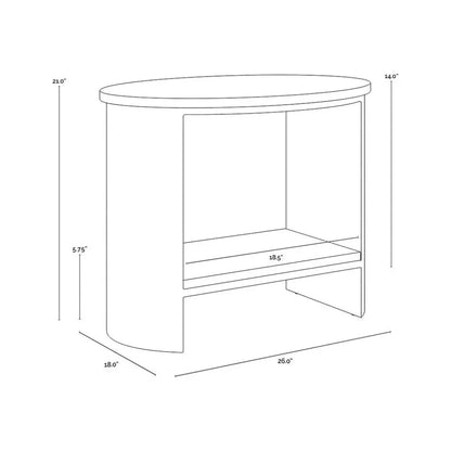 Roshni Side Table Travertine Top & Gold Base - LOOMLAN - SUNPAN - Side Tables
