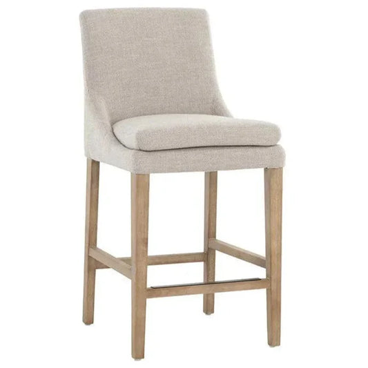 Rosine Counter Stool Effie Flax Solid Birch Wood - LOOMLAN - SUNPAN - Counter Stools