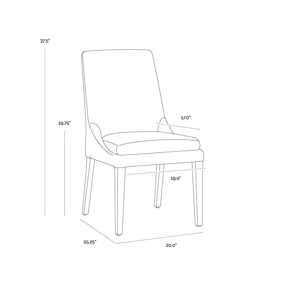 Rosine Dining Chair - Classic , Light Brown Legs - LOOMLAN - SUNPAN - Dining Chairs