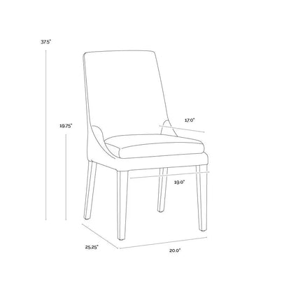 Rosine Dining Chair - Classic , Light Brown Legs - LOOMLAN - SUNPAN - Dining Chairs