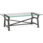 Ross Metal & Glass Grey Rectangular Cocktail Table - LOOMLAN - Bassett Mirror - Coffee Tables