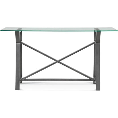 Ross Metal & Glass Grey Sofa Table - LOOMLAN - Bassett Mirror - Console Tables