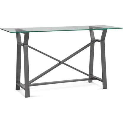 Ross Metal & Glass Grey Sofa Table - LOOMLAN - Bassett Mirror - Console Tables