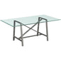 Ross Metal & Glass Silver Rectangular Dining Table-Dining Tables-Bassett Mirror-LOOMLAN