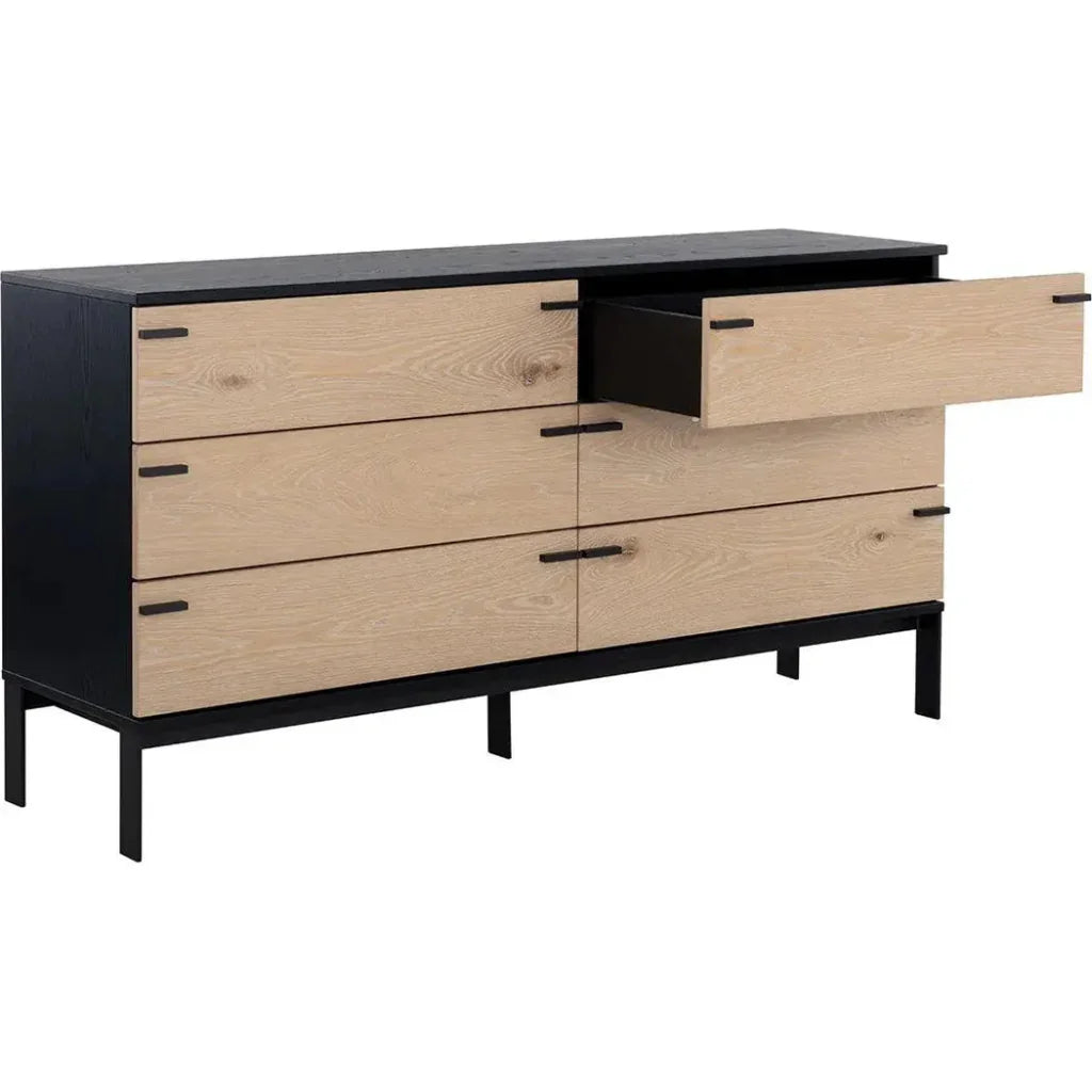 Rosso Dresser Wood Soft Closing Drawers - LOOMLAN - SUNPAN - Dressers