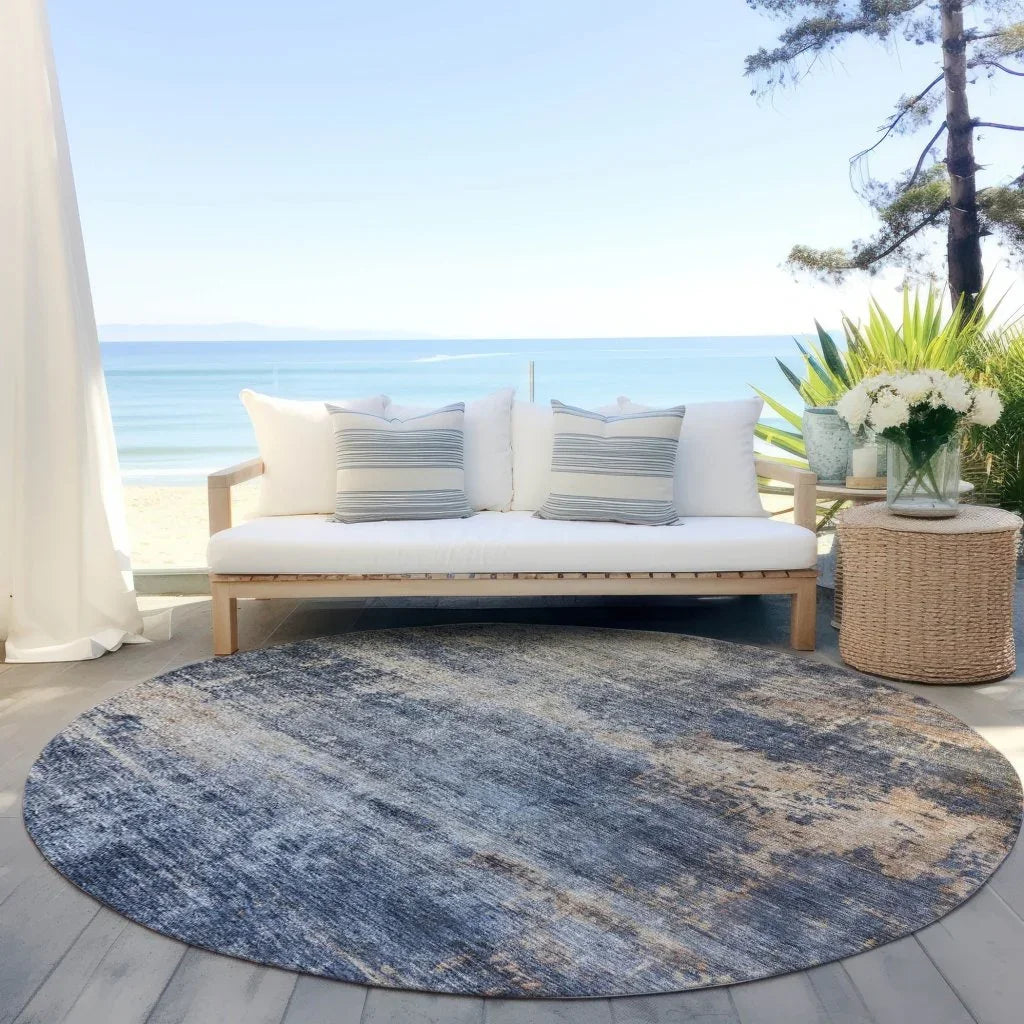 Roumiya Blue Washable Indoor - Outdoor Rug - LOOMLAN - LOOMLAN Rugs - Outdoor Rugs