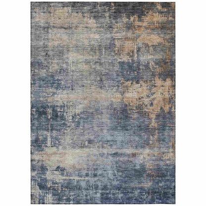 Roumiya Blue Washable Indoor - Outdoor Rug - LOOMLAN - LOOMLAN Rugs - Outdoor Rugs