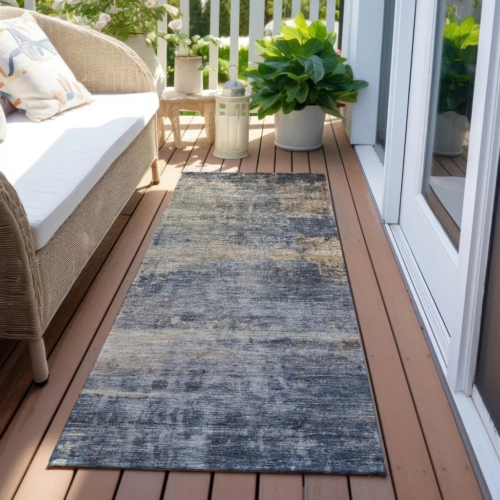 Roumiya Blue Washable Indoor - Outdoor Rug - LOOMLAN - LOOMLAN Rugs - Outdoor Rugs