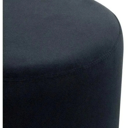 Round Accent Ottoman Black Velvet - LOOMLAN - Diamond Sofa - Ottomans