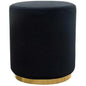 Round Accent Ottoman Black Velvet - LOOMLAN - Diamond Sofa - Ottomans